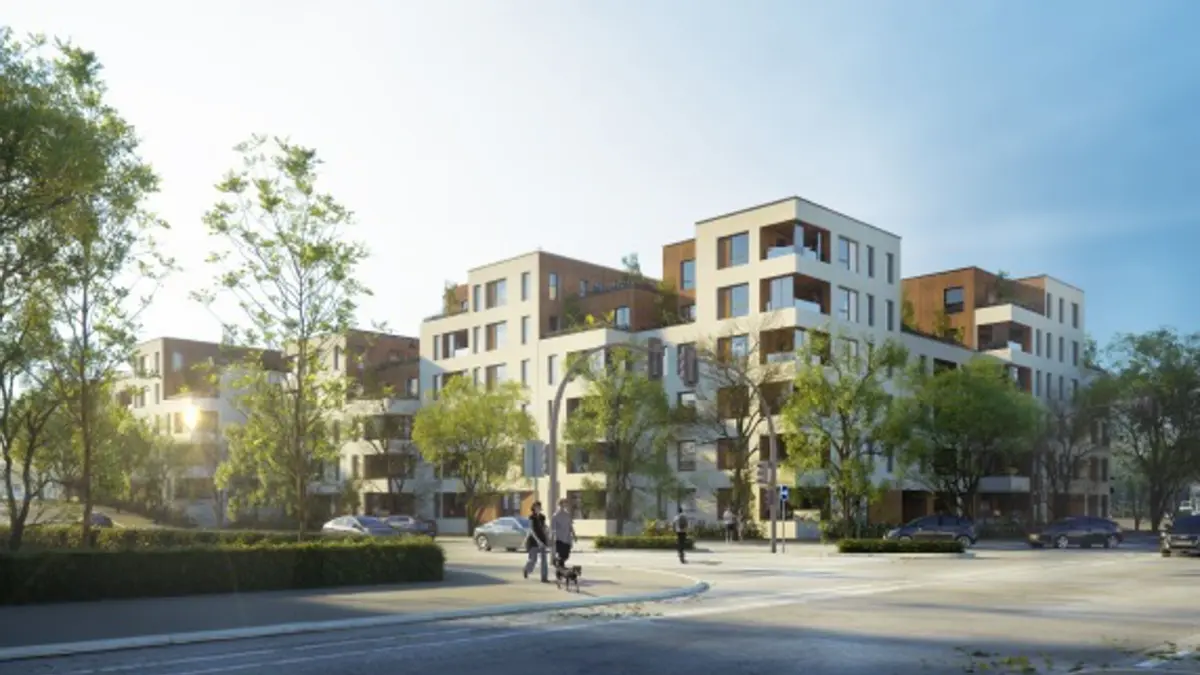 Das geplante Baugebiet Schäferlinde in Herrenberg von Südwesten.