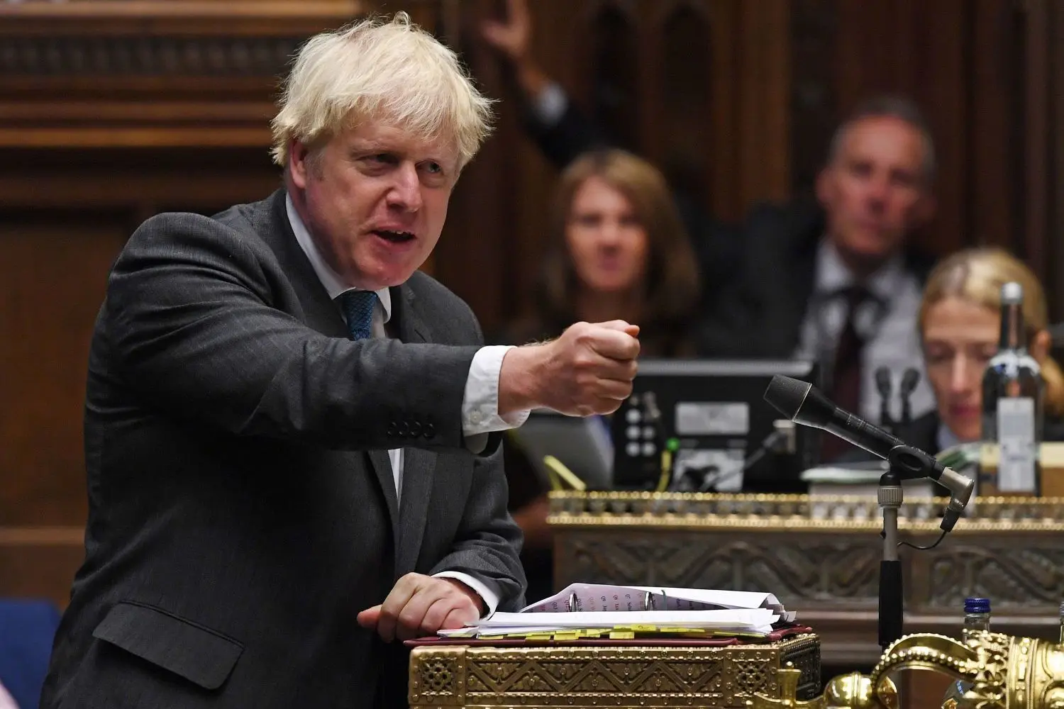 Der britische Premierminister Boris Johnson spricht im Unterhaus des Parlaments über seine Sicht auf den Brexit.