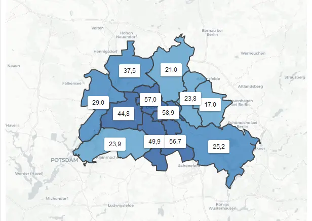 In den Innenstadt-Bezirken in Berlin steigen die Zahlen rasant. (Stand: 5.10.)