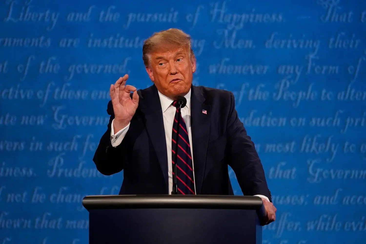 Donald Trump, Präsident der USA, spricht während der ersten Präsidentschaftsdebatte.