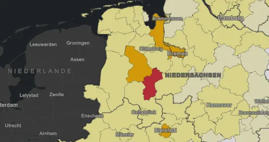 In Niedersachsen gibt es einen Hotspot: Im Kreis Vechta steigen die Zahlen.