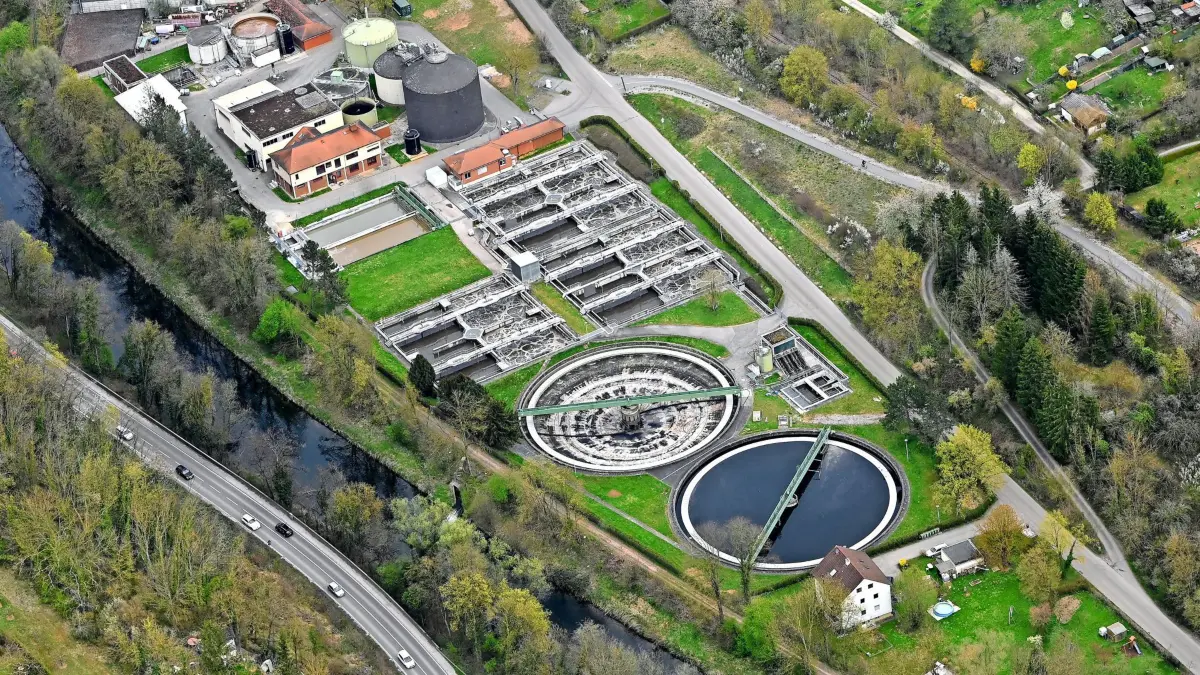 Luft Luftbild Murr Kläranlage Häldenmühle