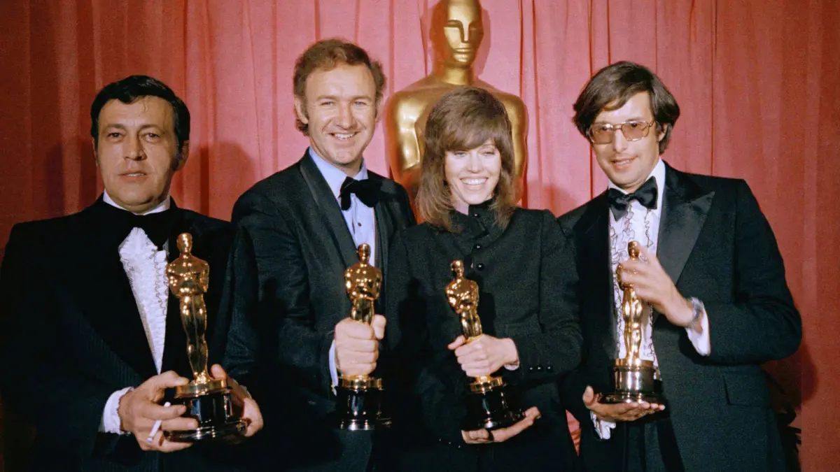 William Friedkin (r-l), Jane Fonda, Gene Hackman