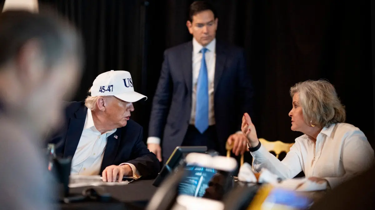 Strikes on Iran: This official White House photograph, made available on February 28, 2026, and released on the White House X account, shows US President Donald Trump (2L), speaking to White House Chief of Staff Susie Wiles (R), watched by US Secretary of State Marco Rubio (C) while monitoring "Operation Epic Fury" activity against Iran, from an unnamed location on February 28, 2026. US President Donald Trump said February 28 that Iranian supreme leader Ayatollah Ali Khamenei has been killed in air strikes, though there has been no confirmation from Tehran. "Khameini, one of the most evil people in History, is dead," Trump said on his Truth Social network. (Photo by The White House / AFP) / RESTRICTED TO EDITORIAL USE - MANDATORY CREDIT "AFP PHOTO / THE WHITE HOUSE " - HANDOUT - NO MARKETING NO ADVERTISING CAMPAIGNS - DISTRIBUTED AS A SERVICE TO CLIENTS