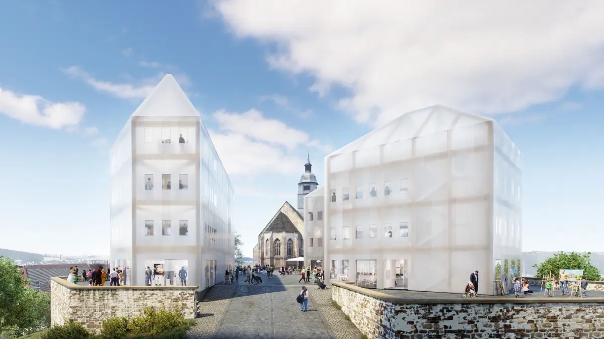 Architekturskizze der Böblinger Schlossberg-Bebauung von Barkow-Leibinger aus dem Jahr 2021