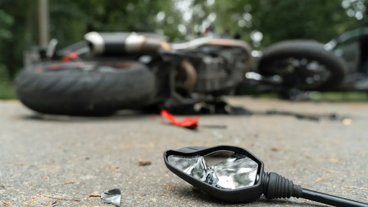 Motorrad Unfall Motorradunfall Motorradfahrer Bike Symbolfoto