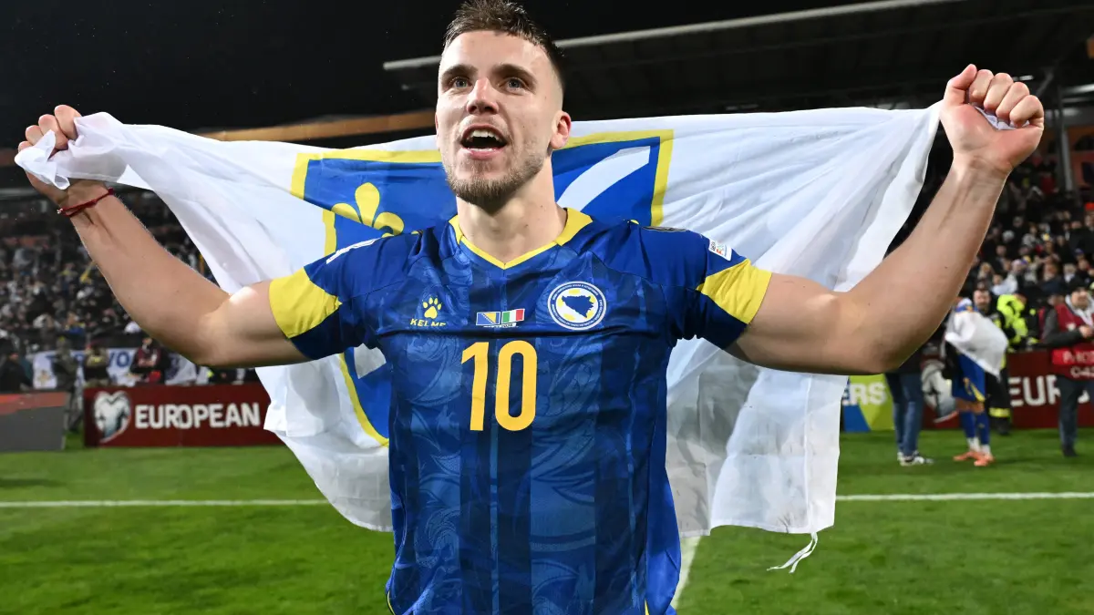 Db Zenica 31/03/2026 - spareggio qualificazioni Mondiali 2026 / Bosnia Erzegovina-Italia / foto Daniele Buffa/Image nella foto: Ermedin Demirovic PUBLICATIONxNOTxINxITA