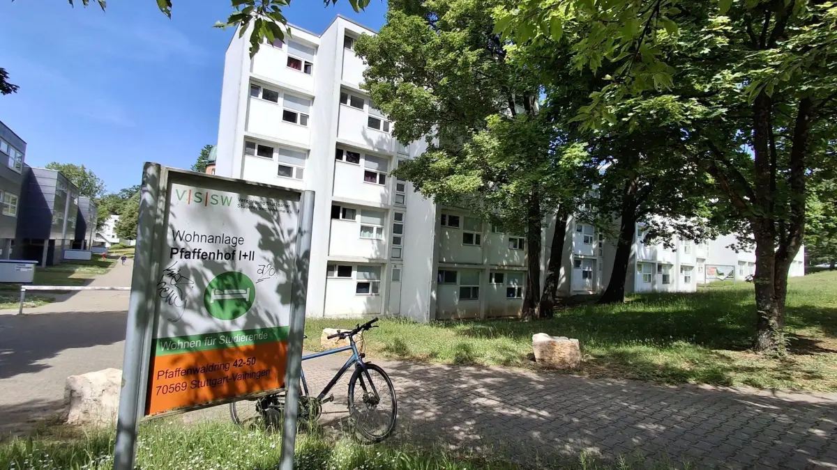 Die Wohnanlage Pfaffenhof 1 am Uni-Campus in Stuttgart-Vaihingen entstand in den 70er Jahren.
