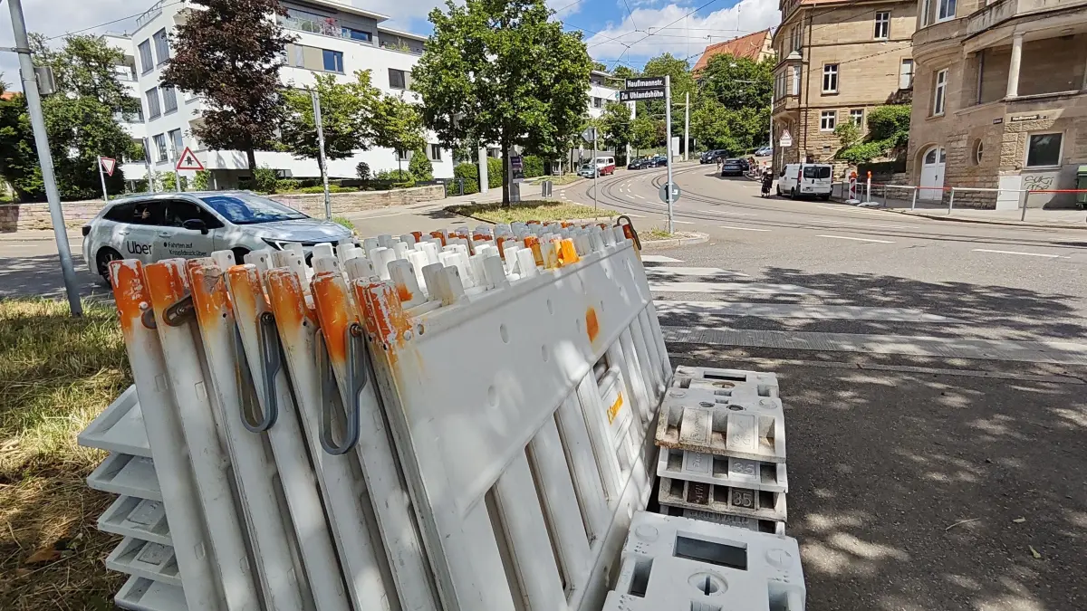 Gerokstraße, Haus & Grund, Baustelle, Stuttgart-Ost, Gleisbauarbeiten
