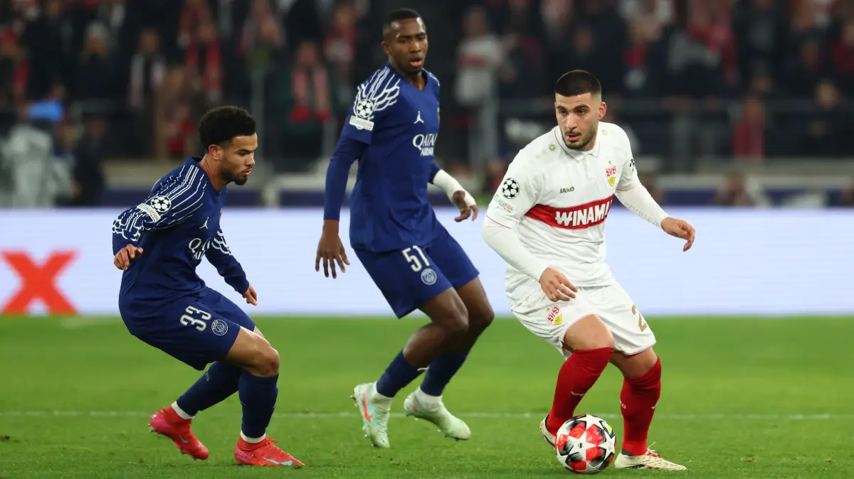 Das bislang letzte Heimspiel in der Champions League: Im Januar 2025 unterlag der VfB (rechts Deniz Undav) dem späteren Sieger Paris Saint-Germain mit 1:4.