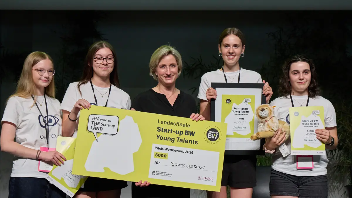 Die Gewinner des Pitches vom Johannes-Kepler-Gymnasium Weil der Stadt mit ihrem Cover Curtain