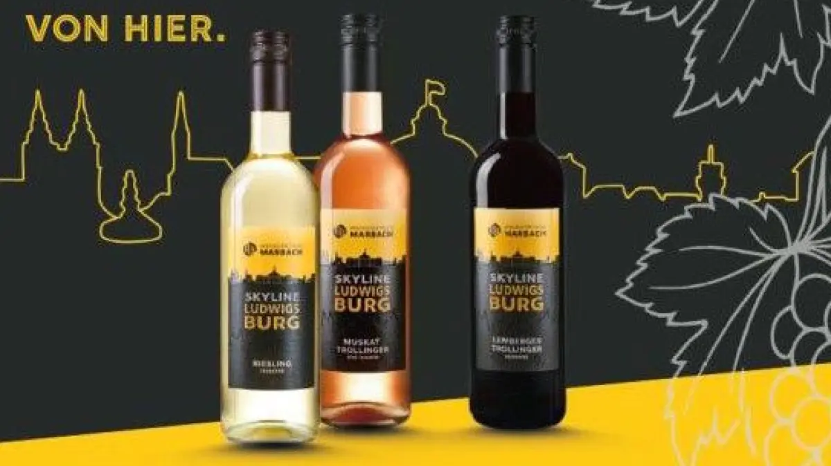 Wein aus Ludwigsburger Trauben sind in den Flaschen der neuen Serie "Skyline Ludwigsburg" der Marbacher Weingärtner.