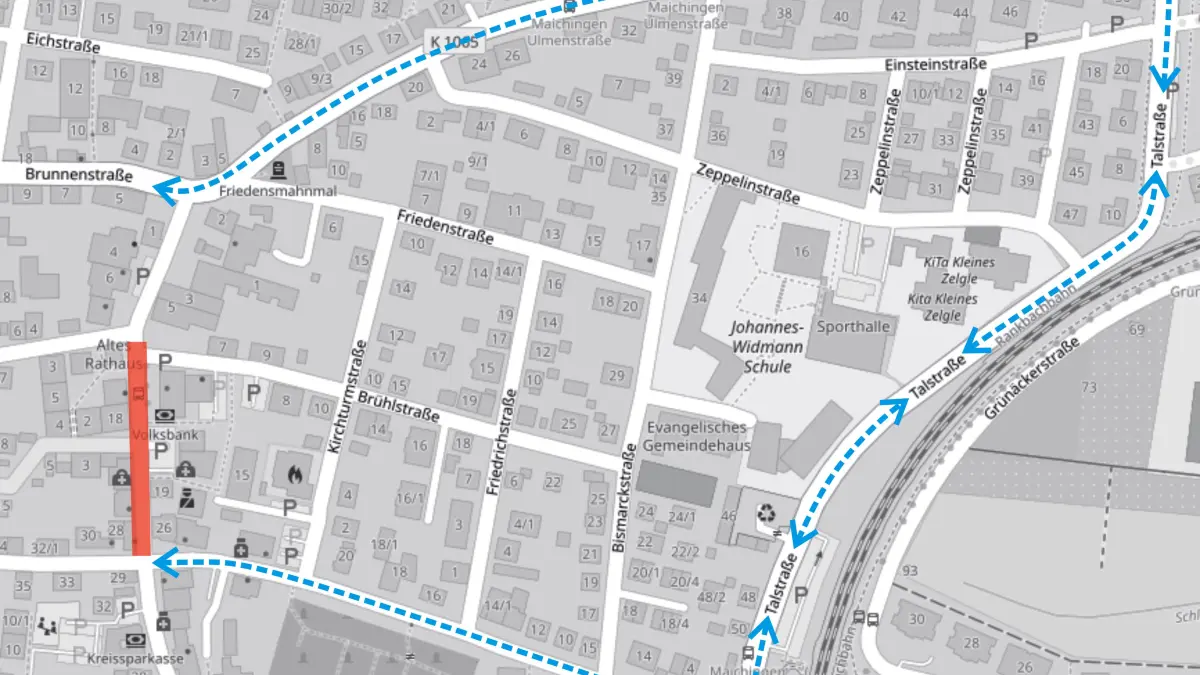 Sperrung in der Sindelfinger Straße