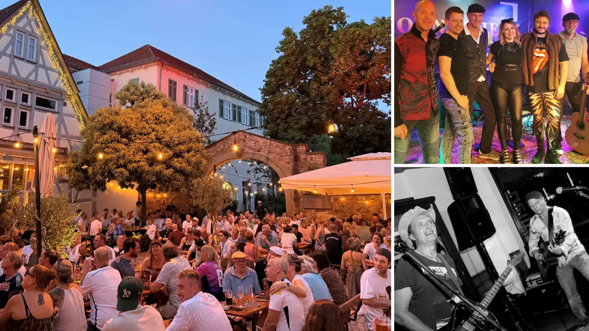Live unter freiem Himmel in Kirchheim: Die Veranstaltungsreihe am Platz der kleinen Freiheit geht am 10. und 11. Juli weiter mit den Bands Soundcheck (rechts oben) und Wishpower.