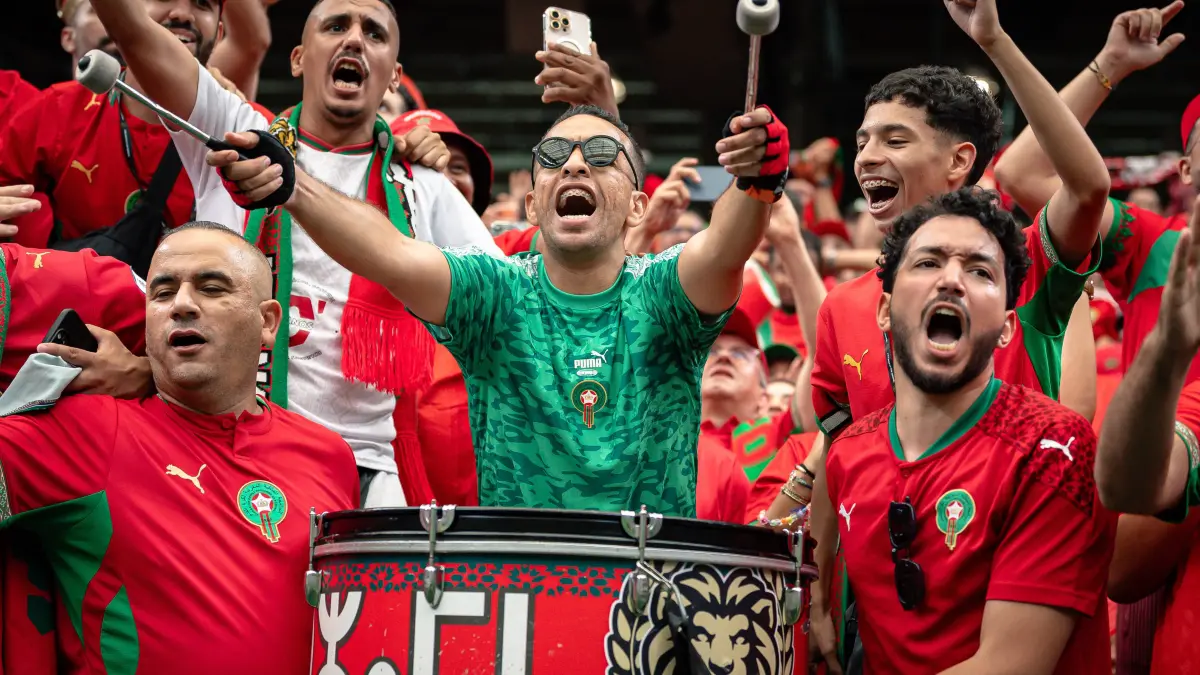 Morocco Defeats Co-Host Canada 3-0 To Reach World Cup Quarterfinals: July 4, 2026, Houston, Texas, USA: Morocco fans celebrate win after the Round of 16 match between Morocco and Canada at the FIFA World Cup, WM, Weltmeisterschaft, Fussball 2026 at Houston Stadium in Houston, Texas, on Saturday, July 4, 2026. Morocco defeated Canada 3-0. Houston USA - ZUMAp213 20260704_znp_p213_019 Copyright: xLynnxPenningtonx