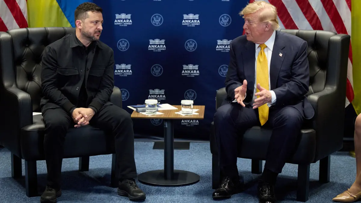 NATO-Gipfel in Ankara: Trump trifft sich mit Selenskyj: Donald Trump, Volodymyr Zelensky - Sommet de l'OTAN à Ankara en Turquie le 8 juillet 2026. NATO summit in Ankara, Türkiye, on July 8, 2026. / action press