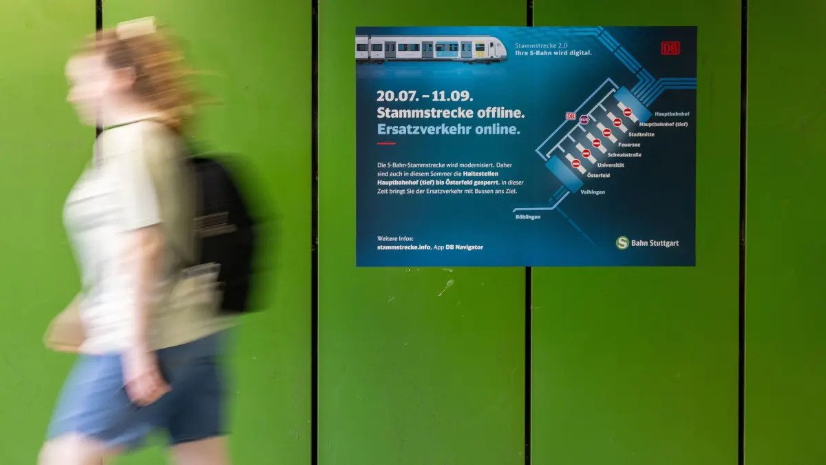 Sperrung der Stammstrecke: Die Stuttgarter S-Bahn Stammstrecke wird ab Montag für 6 Wochen wegen Bauarbeiten gesperrt.