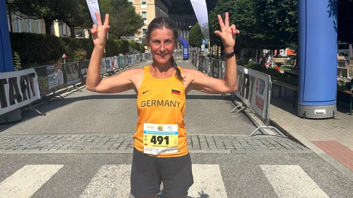 Geschafft: Christine Sigg-Sohn im Ziel.