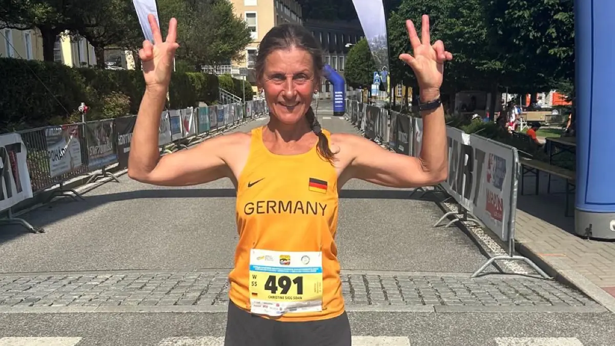 Geschafft: Christine Sigg-Sohn im Ziel.