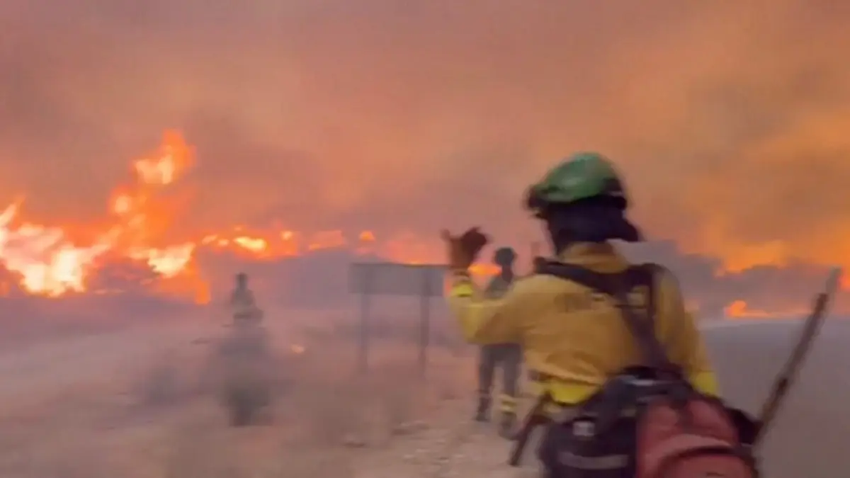 Waldbrand in Andalusien: HANDOUT - 10.07.2026, Spanien, Los Gallardos, Almería: Dieses Bild stammt aus einem von INFOCA zur Verfügung gestellten Video und zeigt Feuerwehrleute, die gegen einen Waldbrand kämpfen. Der Waldbrand in Almería gilt als der bislang schwerste in Andalusien - es gibt zahlreiche Tote und Verletzte. Foto: Uncredited/INFOCA via AP/dpa - ACHTUNG: Nur zur redaktionellen Verwendung im Zusammenhang mit der aktuellen Berichterstattung bis zum 24.07.2026 und nur mit vollständiger Nennung des vorstehenden Credits +++ dpa-Bildfunk +++
