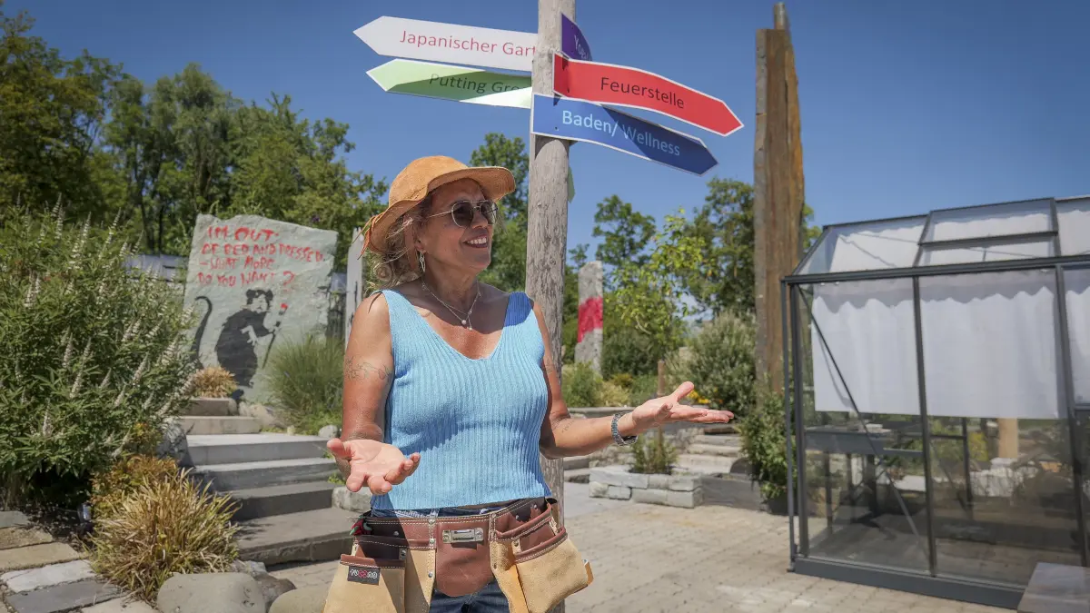Naturstein: Remseck am Neckar - Mara Krätschmer hat mit ihrem Natursteinehandel ein Gartenparadies geschaffen, das seinesgleichen sucht. Jetzt eröffnet sie auf dem Gelände eine Lounge, in der Radfahrer eine Pause einlegen uns sich erholen oder inspirieren können, bevor sie Ihre Fahrt entlang des Neckars fortsetzen.
