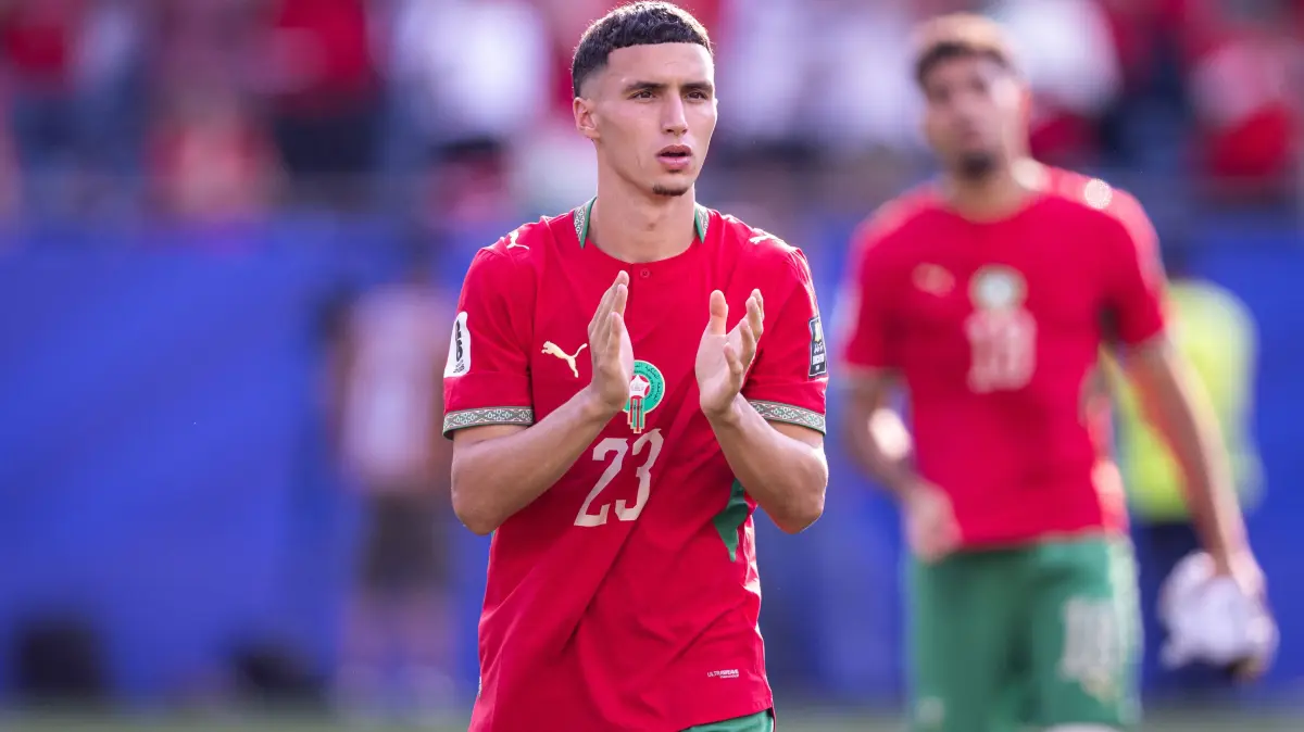 FIFA WM 2026: Viertelfinale Frankreich vs Marokko 2:0: July 9, 2026, Foxborough, Ma, USA: Bilal El Khannouss #23 of Morocco reacts after the FIFA World Cup 2026 Quarter Final match between France and Morocco at Boston Stadium on July 9, 2026 in Foxborough, USA. (Photo by Victor Monteiro/PxImages) (Credit Image: Victor Monteiro/PX Imagens via ZUMA Press Wire)
