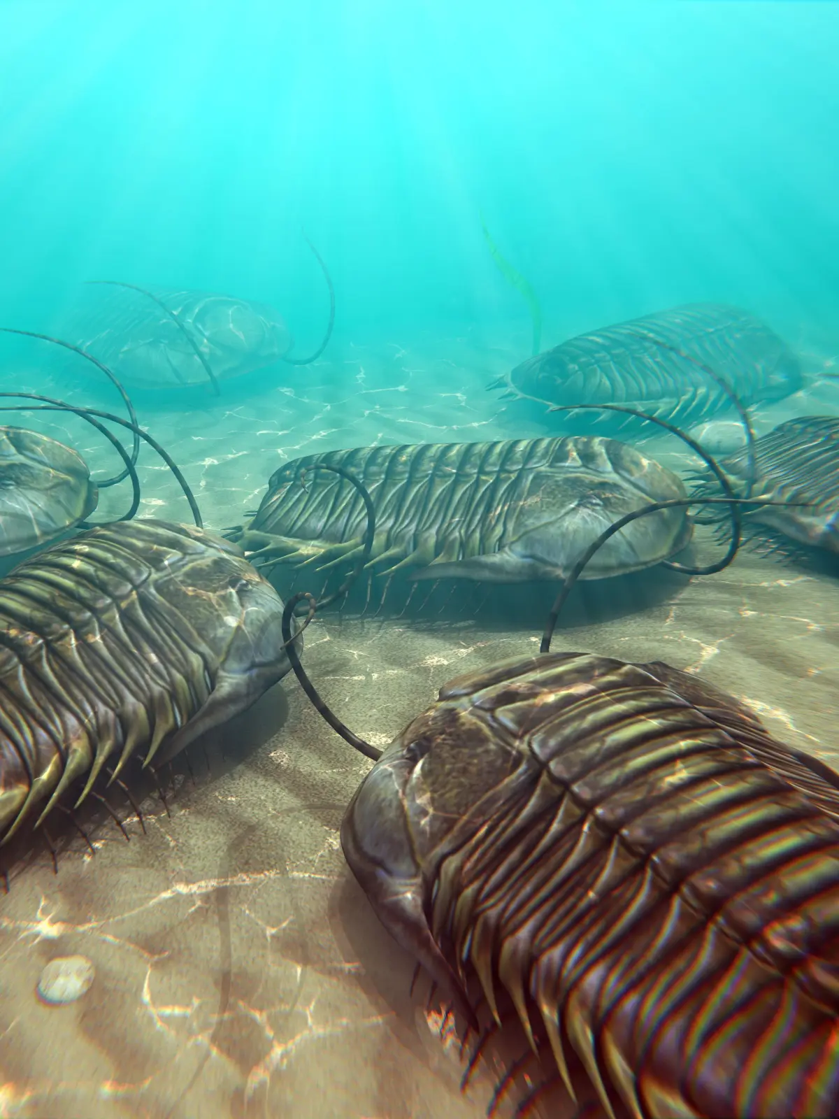Die Trilobiten (Trilobita, „Dreilapper“, von altgriechisch τρία tria „drei“ und λοβός lobós „Lappen“) sind eine ausgestorbene Klasse meeresbewohnender Gliederfüßer (Arthropoda). Die Trilobiten existierten nahezu während der gesamten Spanne des Paläozoikums (Erdaltertum), von der 2. Serie des Kambriums (Beginn vor 521 Millionen Jahren) bis zum Massenaussterben am Ende des Perms vor etwa 252 Millionen Jahren.
