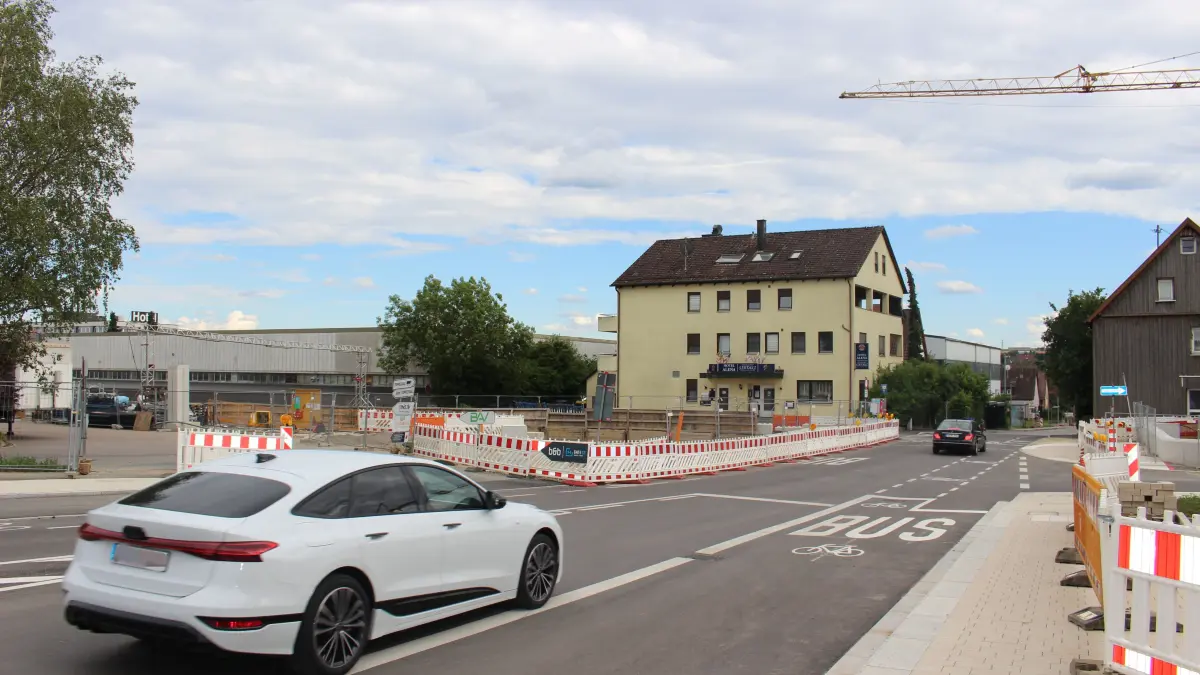 Nördlicher Ortseingang Sielmingen bei der S-Bahn-Baustelle