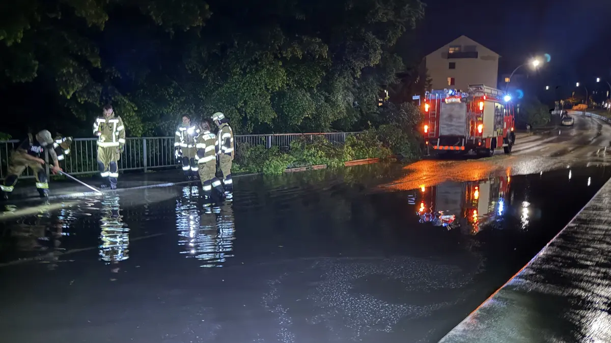 Unwetter in Backnang Feuerwehr im Einsatz