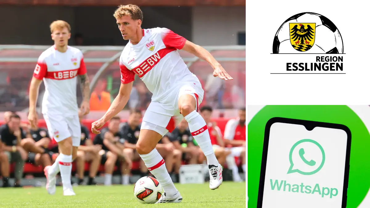 Seit Kurzem gibt es den Kanal "Fußball Region Esslingen" auf Whatsapp – zum Start gibt es ein Trikot des VfB Stuttgart zu gewinnen (im Bild rechts: der aus Esslingen stammende VfB-Neuzugang Grischa Prömel)