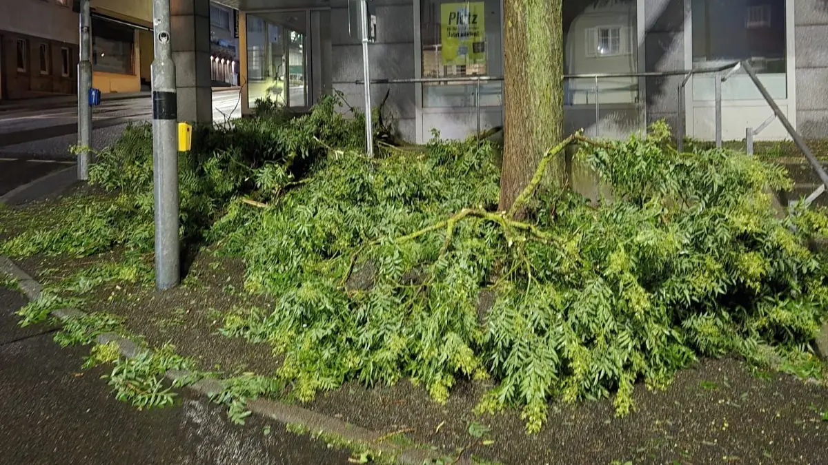 Unwetter in Vaihingen an der Enz Gerberstraße