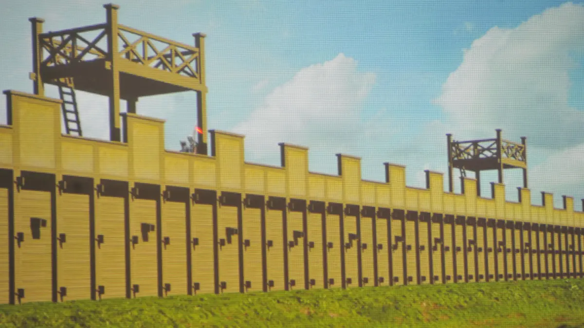 So könnte die Holzpalisade eines römischen Militärlagers ausgesehen haben.