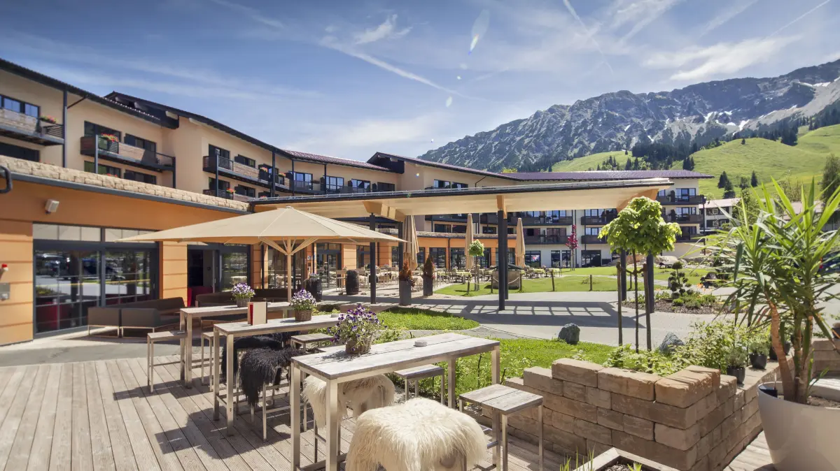 Panoramahotel Oberjoch, Außenansicht.