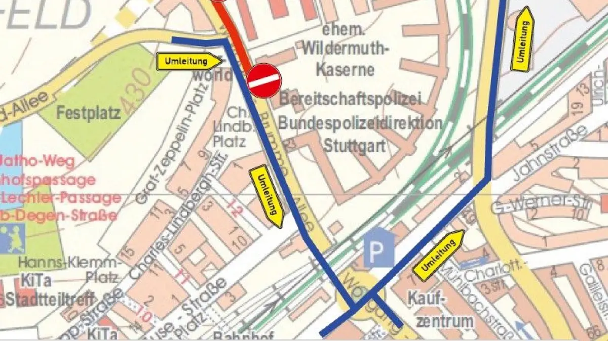 Diversion in Böblingen: Brumme-Allee closed due to A 81 expansion