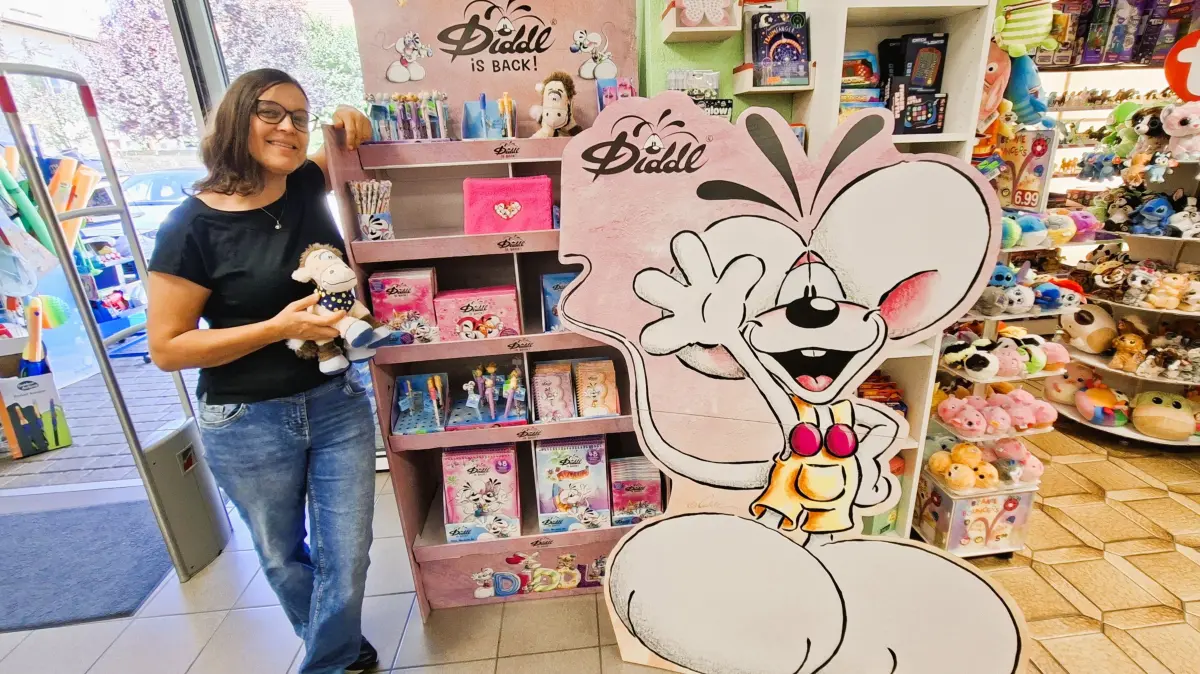 Spielwaren Kauffmann in Renningen, Diddl-Maus zurück im Sortiment