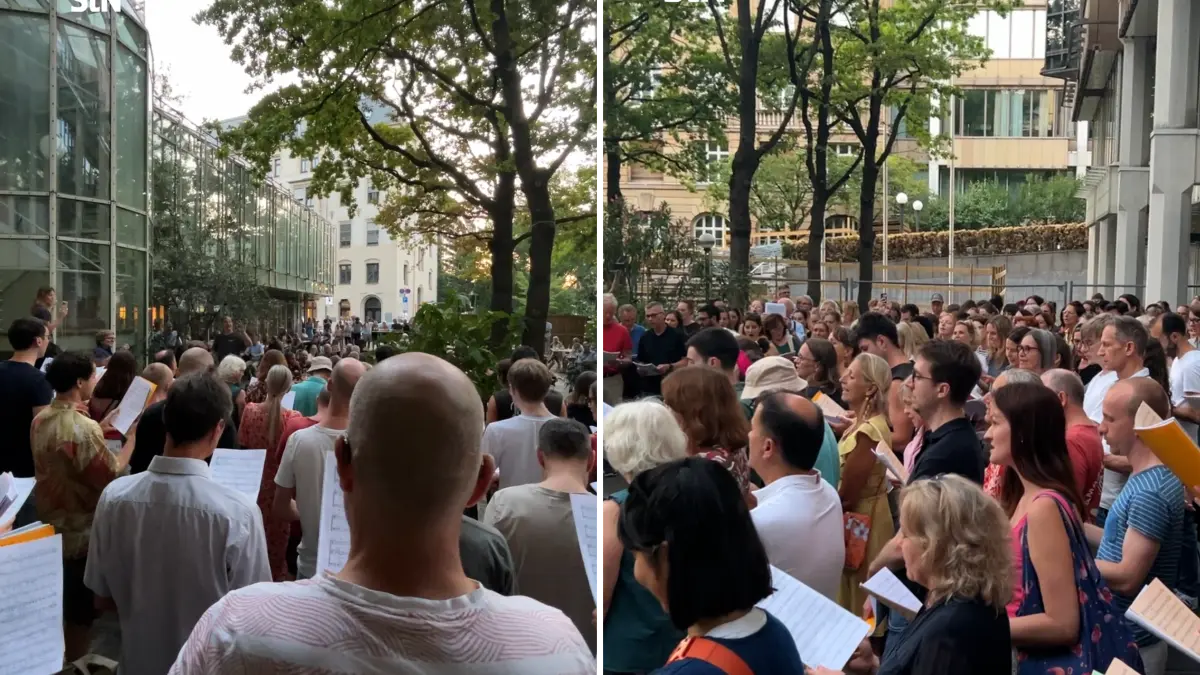 Der Offene Chor sang zum Abschied des Restaurants.
