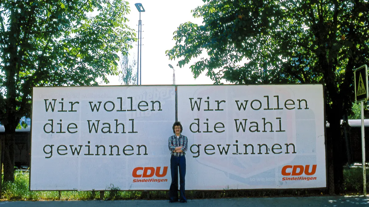Aus der Not geboren: CDU-Plakat zur Kommunalwahl 1975 in Sindelfingen