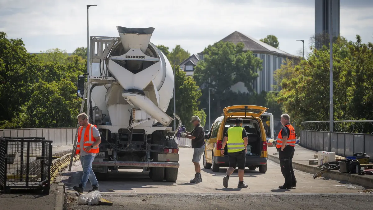 Auwiesenbrücke: Bietigheim Bissingen - Baustelle Auwiesenbrücke in der Innensatdt