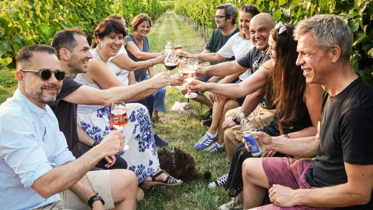 Gastro. Das Collegium Wirtemberg lädt zur Weinmeile. Hunderte Besucher genießen Wein und Sonnenuntergang in den Weinbergen mit Blick auf Stuttgart : Gastro. Das Collegium Wirtemberg lädt zur Weinmeile. Hunderte Besucher genießen Wein und Sonnenuntergang in den Weinbergen mit Blick auf Stuttgart