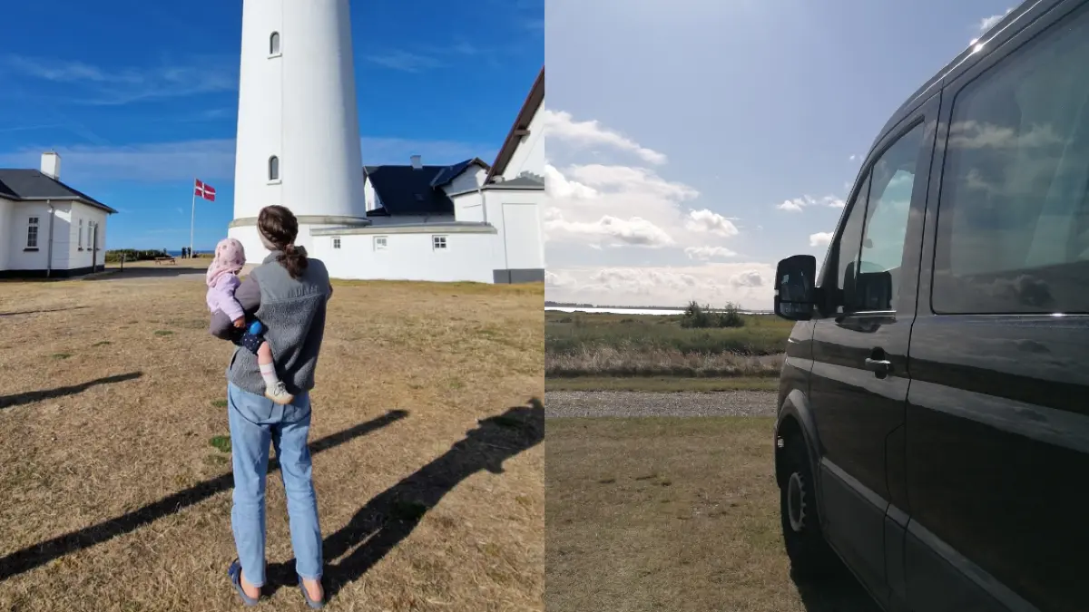 Marlen mit ihrer Tochter im Urlaub in Dänemark