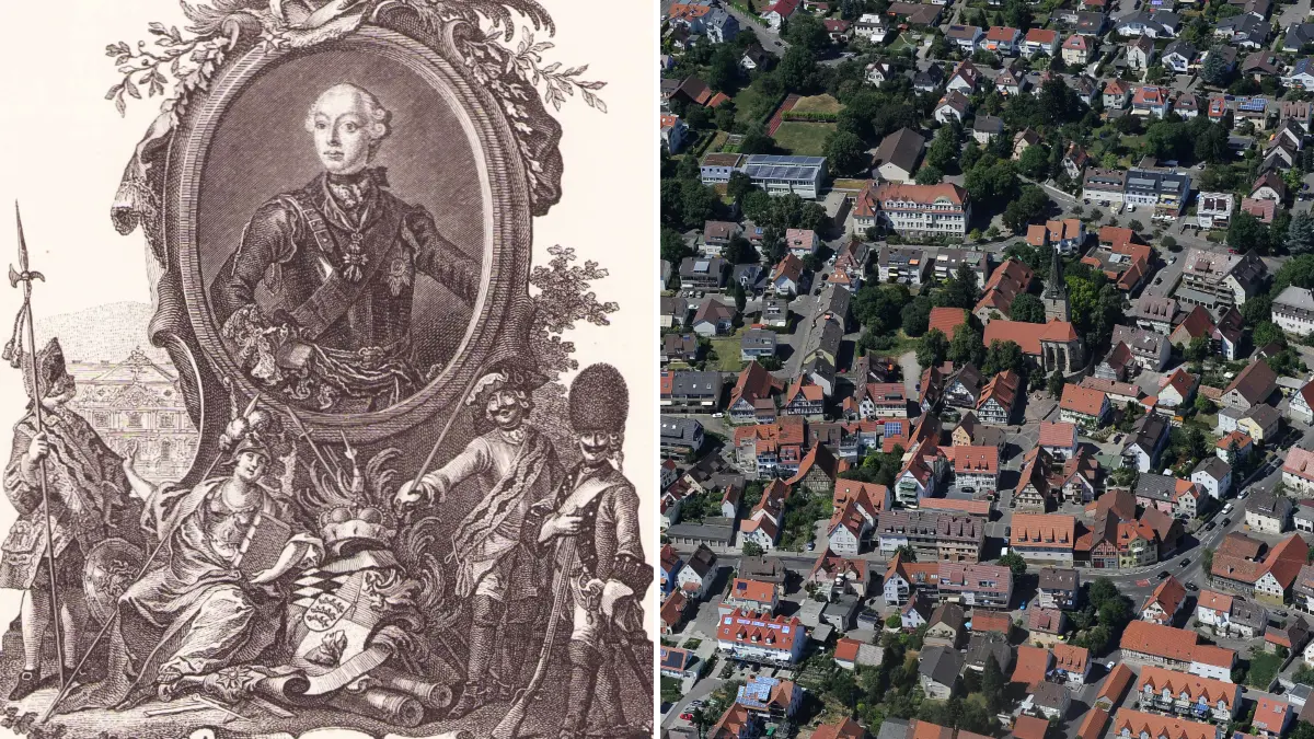 Für den Württembergischen Herzog Carl Eugen haben sich die Soldaten als gute Einnahmequelle erwiesen + Kornwestheimer Altstadt