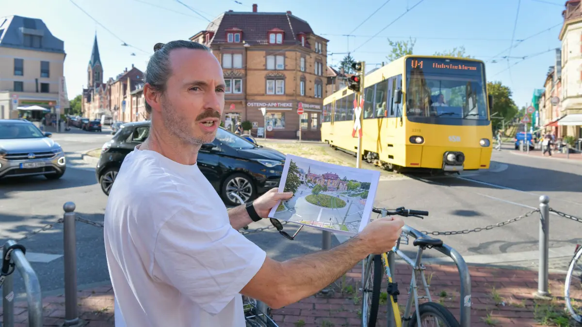 Hitze, Ostendplatz : Stuttgart, #hitze #klimaanpassung Wir begleiten diesen Sommer 2 Stuttgarter Haushalte durch die Hitze; Max, der mit seiner Familie am Ostendplatz wohnt, ist Landschaftsplaner. Rundgang mit ihm durch Ostheim mit der Frage, was man hier baulich ändern könnte, damit die Anwohner besser durch die Hitze kommen