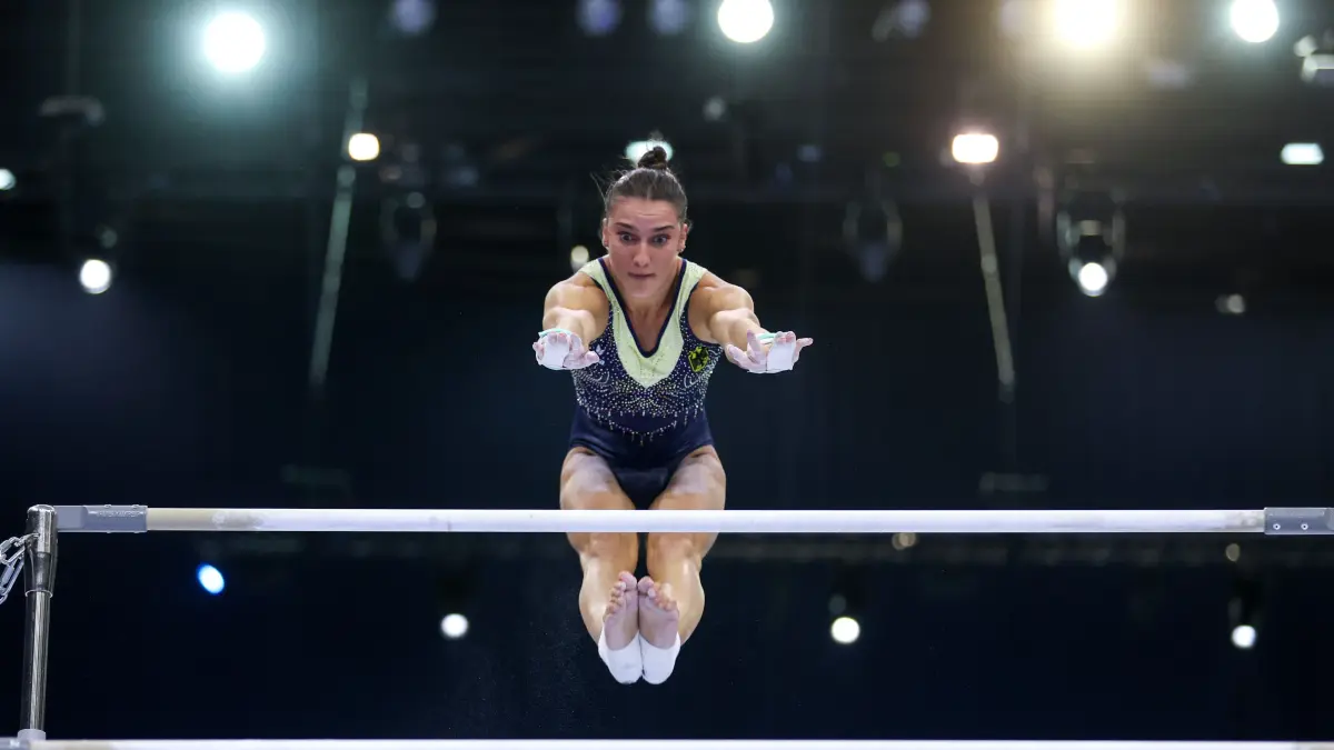 Rhythmische Sportgymnastik WM 2026: Medientag der deutschen Frauen-Turnnationalmannschaft: Helen Kevric of Germany attends a media day ahead of the European Artistic Gymnastics Championships in Zagreb, Croatia, on August 11, 2026, at Arena Zagreb. Photo: Igor Kralj/PIXSELL//PIXEL-FORMULA_260811_PXL_Germany women's gymnastics team_0004/Credit:Igor Kralj/PIXSELL/SIPA/2608120930 / action press