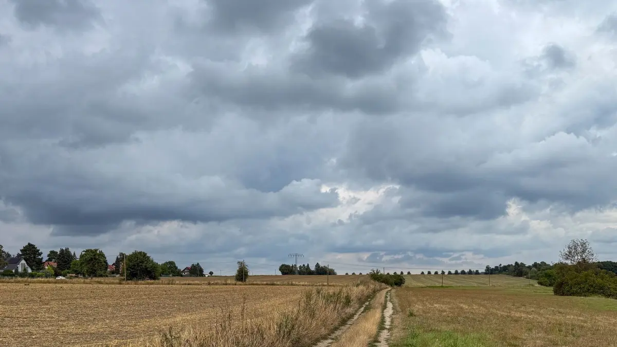 Regenwolken über Sachsen