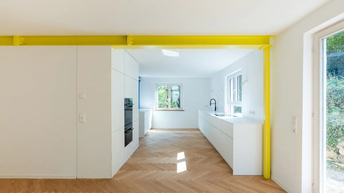 Blick in das von der Architektin Sophie Frank umgebaute Einfamilienhaus im Stuttgarter Westen