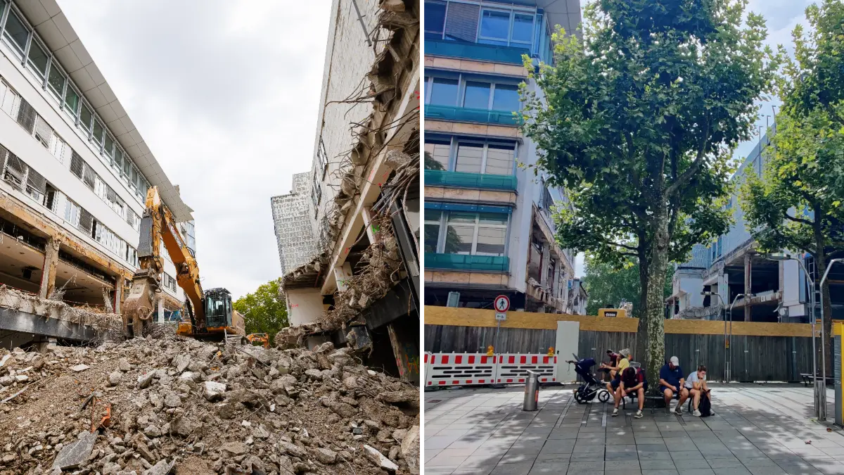 Bauarbeiten an der Theaterpassage in Stuttgart