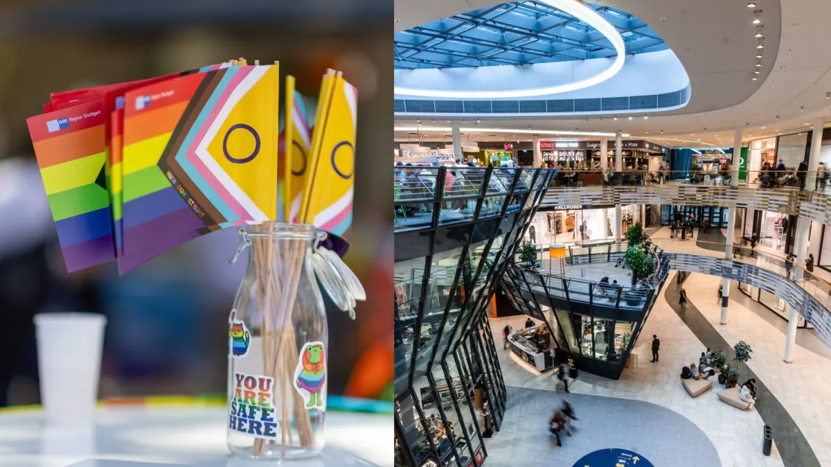 Pride-Flaggen-Verbot in Stuttgarter Einkaufszentrum: Selbst mit Pride-Flaggen dekorieren, aber der Kundschaft das Tragen der Flagge verbieten - darf man das?