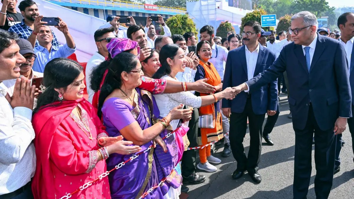 RECORD DATE NOT STATED Chairman of Tata Sons Natarajan Chandrasekaran interacts with TATA employees Jamshedpur, Mar 03 ANI: Chairman of Tata Sons Natarajan Chandrasekaran interacts with TATA employees on the birth anniversary of Indian industrialist and the founder of the Tata Group, Jamsetji Tata, in Jamshedpur on Tuesday. Jamshedpur Jharkhand India Copyright: xANIx ANI_20260303463