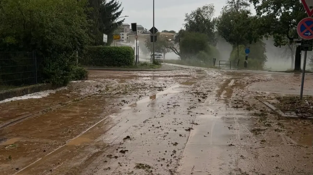 Unwetter Kleinbottwar 28.8.2026 Lerchenhof- und Seestraße