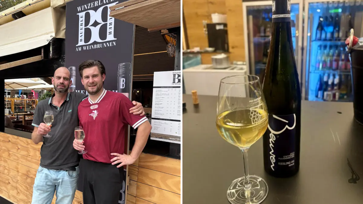 Johannes Bauerle und Adrian Beurer auf dem Weindorf 2026
